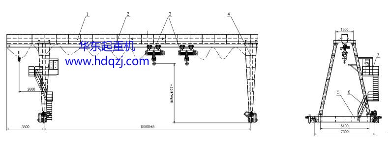 MHE型電動葫蘆門式起重機(jī)圖紙